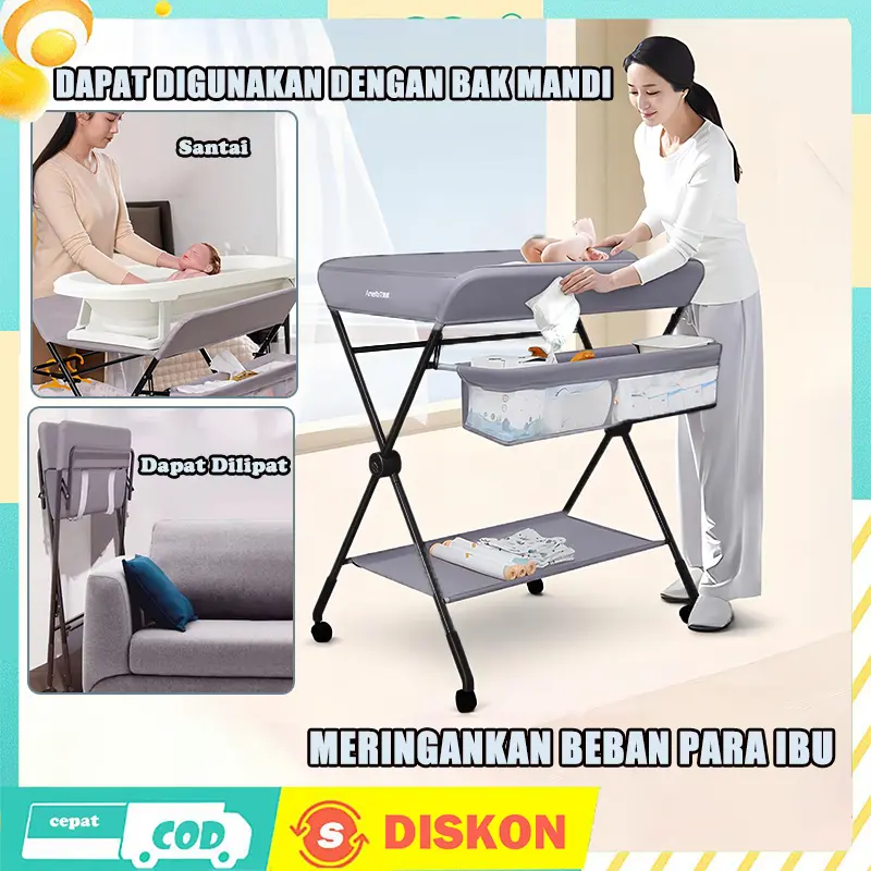 [COD]Baby Meja Tempat Ganti Popok Anak Bayi | Baby Changing Diaper Table Premium Furniture Rak Apron Menyusui