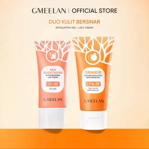 Gmeelan Duo Kulit Bersinar 2Pcs Exfoliasi Gel Lazy Cream Original Sea Buckthorn & Orange