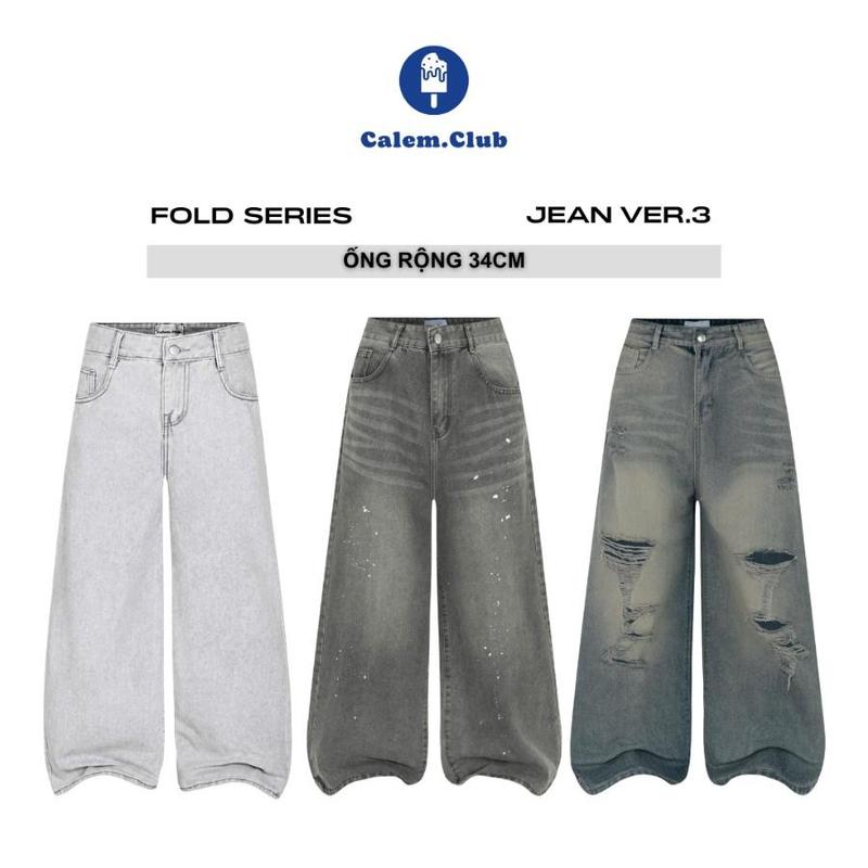 Calem.Club - Quần Jean Ver.3 Dài Fold Series chất liệu Denim form nam nữ phong…