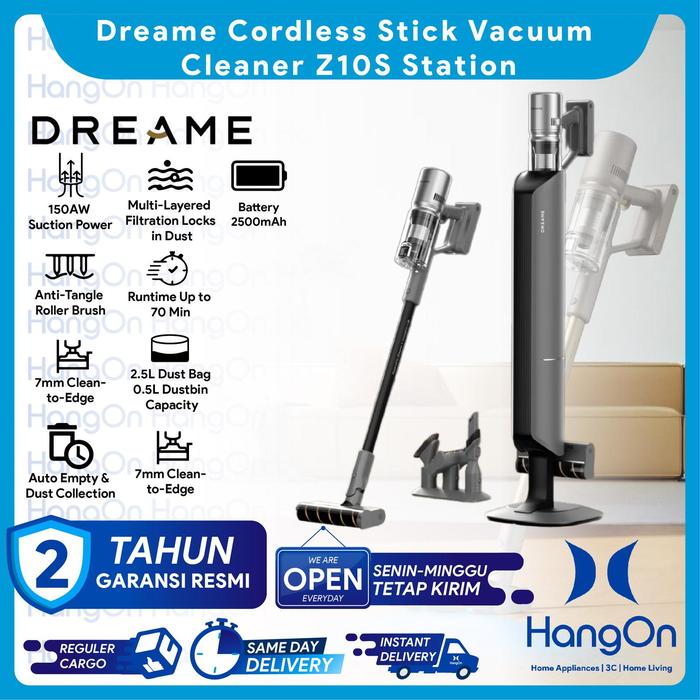 Gambar Dreame Cordless Stick Vacuum Cleaner Z10S Station Anti Tangle 150AW Penyedot Debu Anti Kusut Tanpa Kabel Vakum Sapu Auto Empty Base Station Dust Collection 90 Days dari HangOn Official Store Kota Tangerang Tokopedia