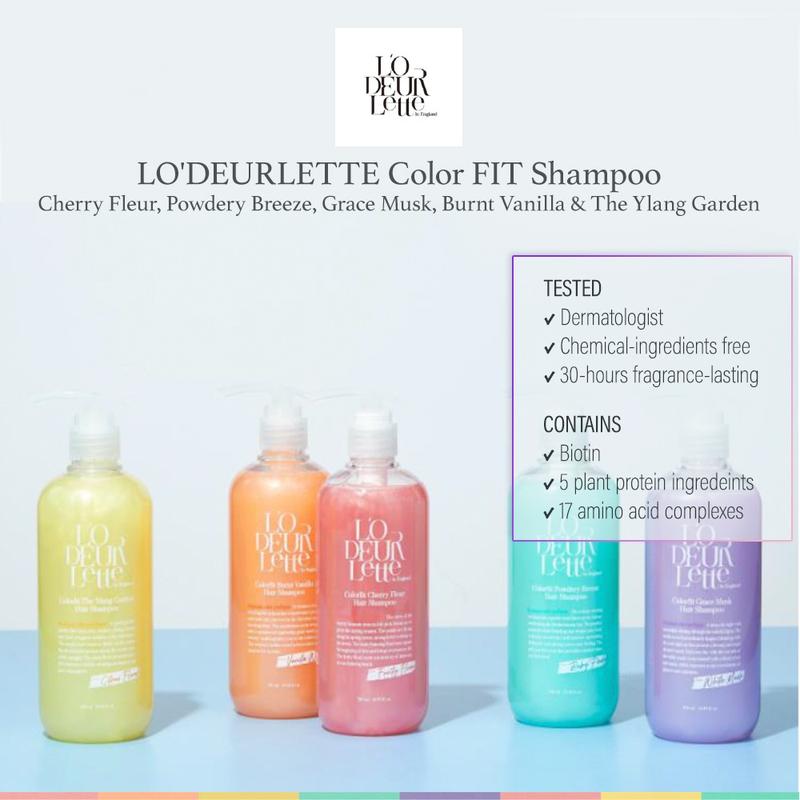 L'ODEURLETTE Color FIT Shampoo 1000ml (Cherry, Powdery Breeze, Grace Musk, Burn Vanilla & Lyang Garden)
