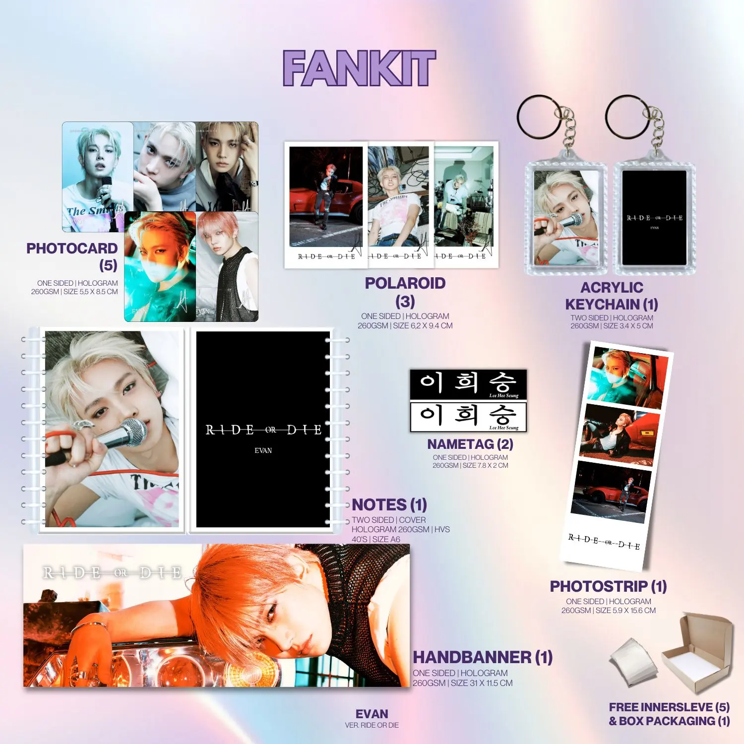 HOLOGRAM FANKIT ENGENE THE SIN 14 ITEM KPOP UNOFFICIAL HEESEUNG JUNGWON JAKE SUNGHOON SUNOO JAY