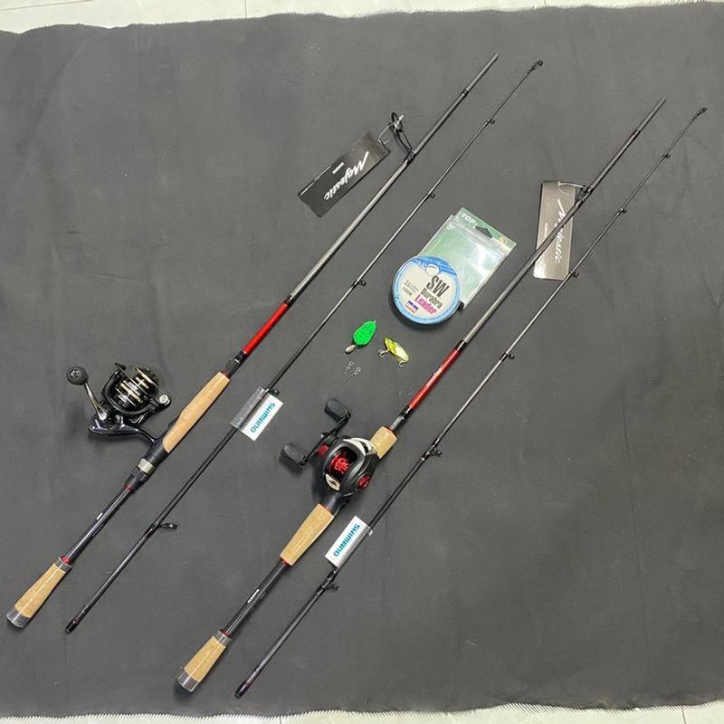 Bộ cần câu lure Shimano Majestic cực khỏe  siêu rẻ ( tặng kèm dây pe + bộ mồi câu lure)