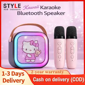 Style-(COD) K12 Speaker Bluetooth Karaoke set 2Mic / 1mic All In One K1 Set Speaker MINI Mikrofon Karaoke