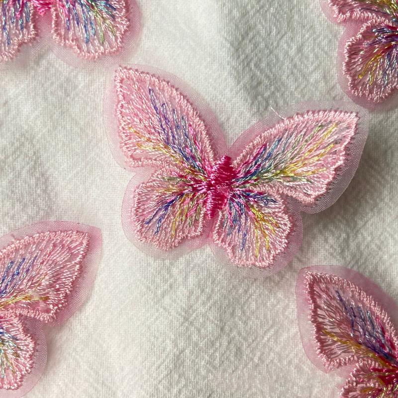 4cm colorful butterfly design lace applique fabric embroidery lace textile border lace clothing accessories 1