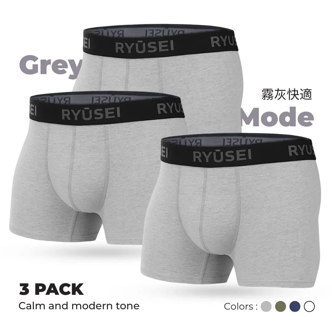 Ryusei Celana Dalam Pria Boxer Haruki 3pcs | Pilihan Warna Netral Premium