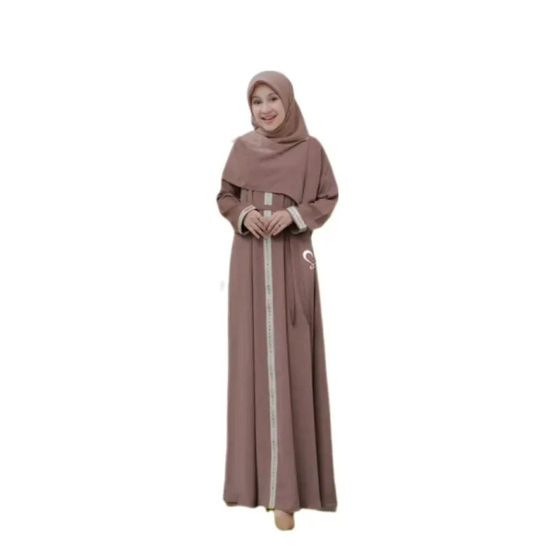 Gamis Anak Remaja 10 sampe 13 tahun/Gamis Anak perempuan Ful varian Garis renda Mewah/Gamis anak muslim Polos tali pinggang kekinian 8