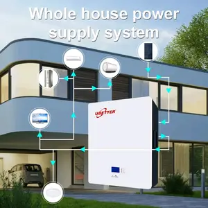 Ubetter Bateri Dinding: Kelas A Kapasiti 25.6V100Ah/2.5KWH Sistem Tenaga Surya untuk Rumah Penuh