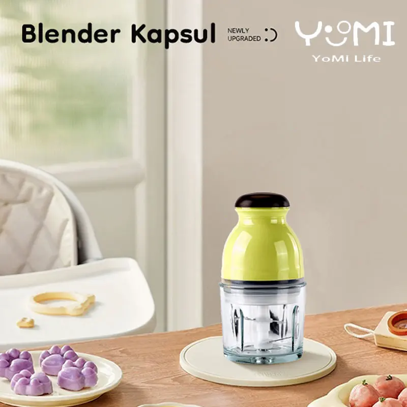 Blender Kapsul Electric Portable Serbaguna [1.3L-1.5L] Blender Chopper Jus Dan Penggiling Daging 6