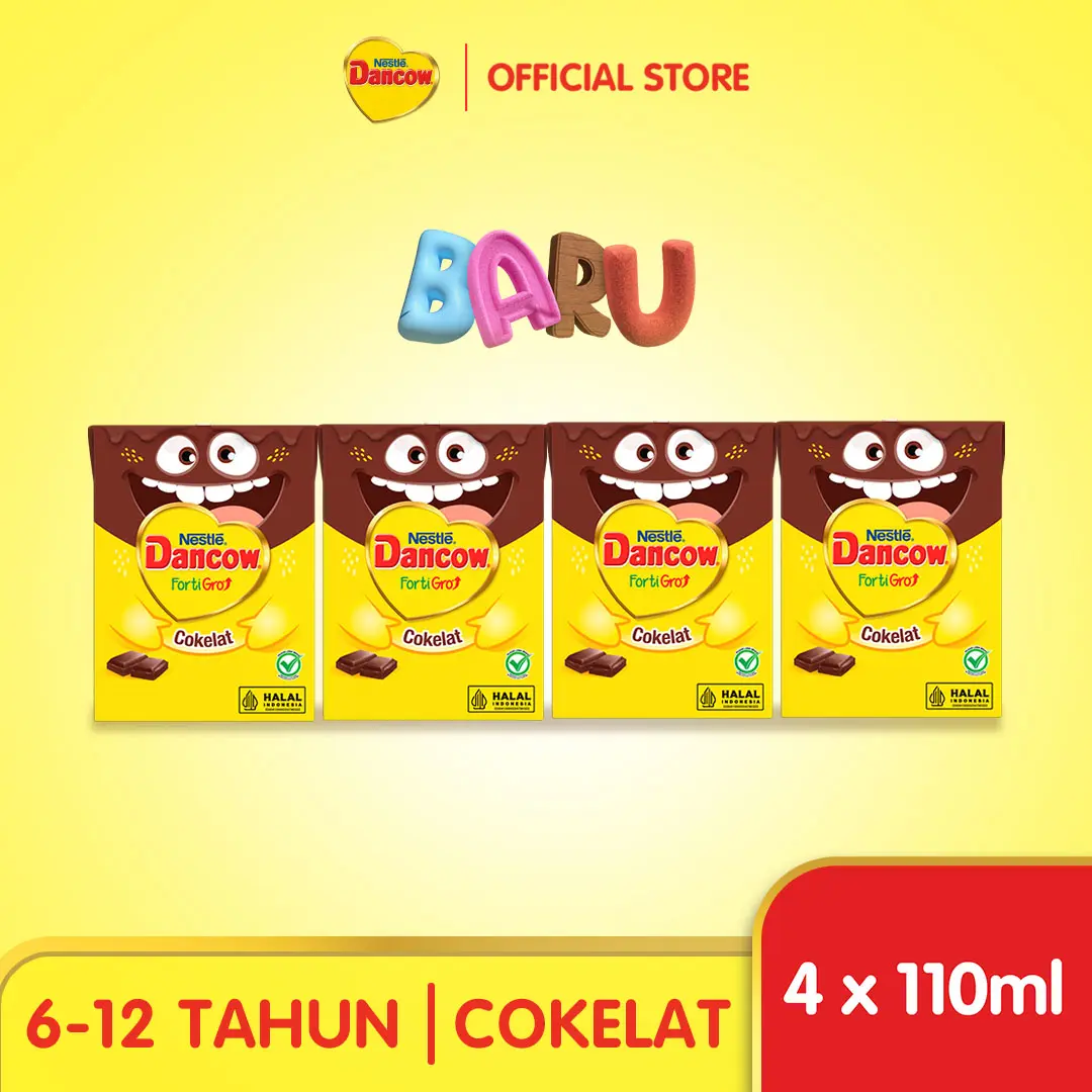 Nestle DANCOW FortiGro Susu UHT Coklat Multipack 110ml x 4pcs