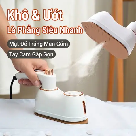 Bàn ủi hơi nước mini cầm tay, gấp gọn – ủi khô & ủi ướt 2 trong 1, tiện lợi khi du lịch