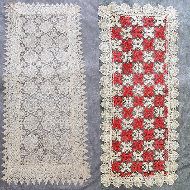 taplak meja ruang tamu mewah ukuran 100 x 40cm rajutan bordir 1