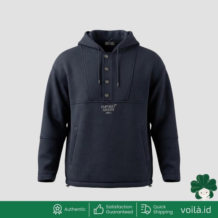 Jual Voilaid Logo Button Hood Sweatshirt Navy - Jakarta Utara - voilaid ...