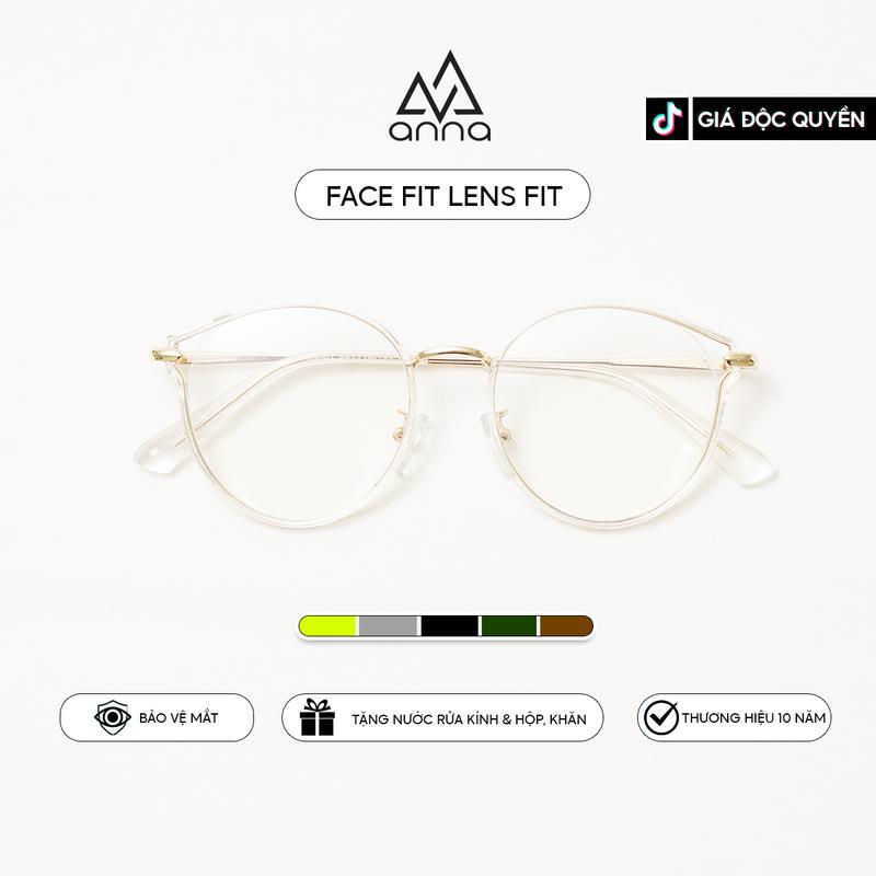 GỌNG KÍNH DÁNG MẮT MÈO ANNA 23001 CHẤT LIỆU KIM LOẠI MIX NHỰA