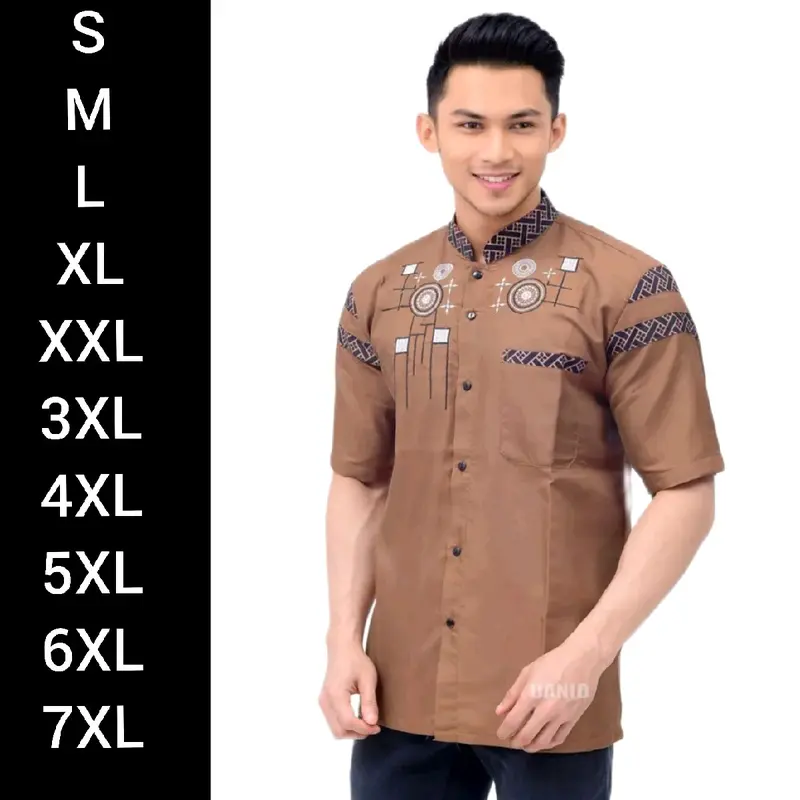 Baju Koko Jumbo Pria Lengan Pendek XXL XXXL 4XL 5XL 6XL 7XL 3