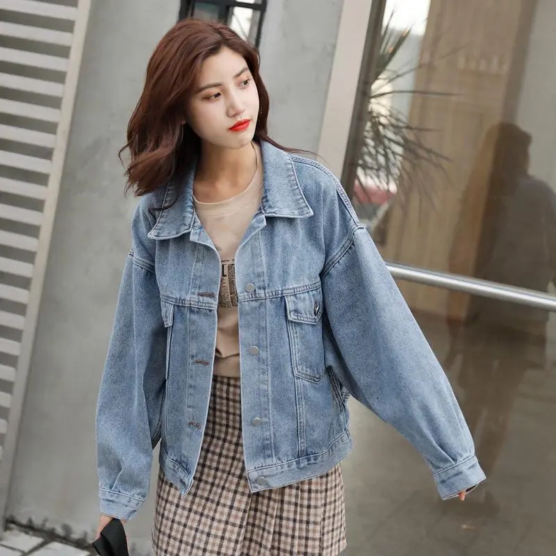 998-JAKET JEANS WANITA/JAKET OVERSIZE/JAKET JUMBO Denim Grey Jaket Tebal 4