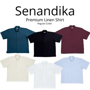 itschon - Senandika - Kemeja Linen Premium - Unisex Pria Wanita Linen Tebal Basic Kantong Oversize Jumbo