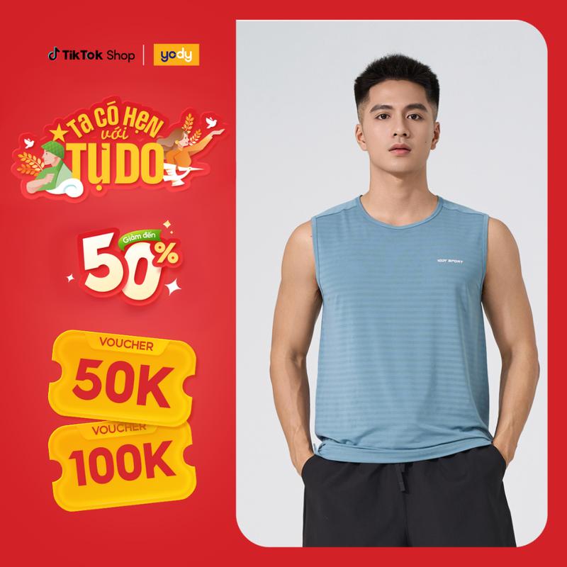 YODY Áo thun thể thao nam YODY dáng tanktop ba lỗ trẻ trung, chất vải thoáng mát STM7085