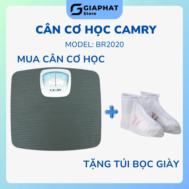 [TẶNG TÚI BỌC GIÀY] Cân sức khỏe cơ học Camry BR2020 BR2019 cao cấp, cân gia đình, trọng tải tối đa 130kg ( bước nhảy +-1kg ) - Hàng nhập khẩu