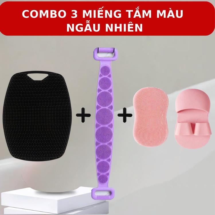 1 Bàn Chải Tắm Silicon + 1 Dây Cọ Lưng Tắm Silicon + 1 Miếng Rửa Mặt Silicon ...