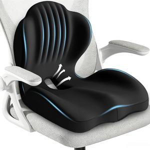 Almohadilla de asiento ergonómica en forma de L, almohada lumbar de espuma viscoelástica, base de silicona antideslizante, funda lavable, para coche, hogar, silla gaming y oficina #TOP PICKS