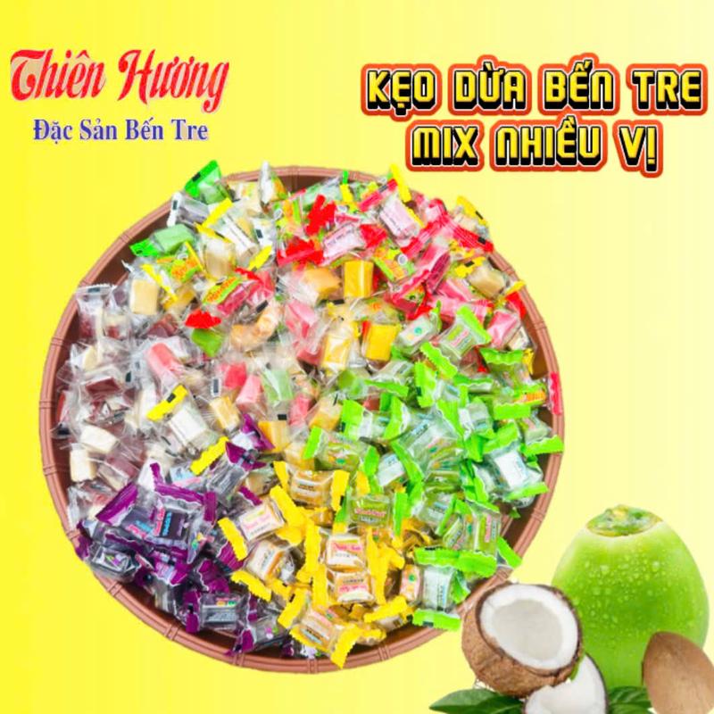 Kẹo Dừa Bến Tre MIX Nhiều VỊ - Kẹo Mềm Dẻo - Ăn Vặt Food Candy