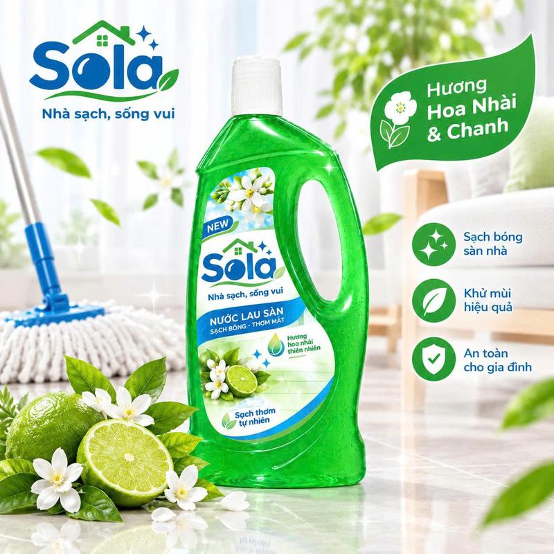 Nước Lau Sàn SOLA chai 1L – Dung Dịch Lau Sàn Sạch Bóng, Khử Mùi – Nhiều Mùi Hương