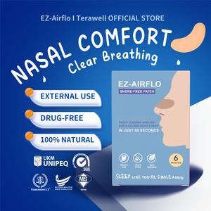 Terawell EZ-Airflo Night Nasal Comfort Patch - Total 6 Patches Inside - 2 Gold Sachets, Each Sachets 3 Patches