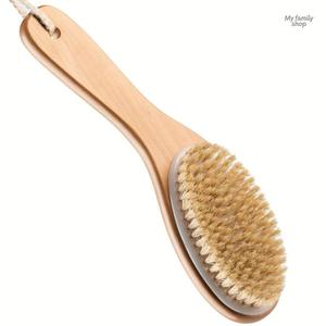 แปรงขัดตัวหมูสำหรับขจัดคราบโคลน แปรงขัดผิวแห้ง ด้ามไม้ยาว สำหรับขัดหลัง แปรงด้ามโค้ง