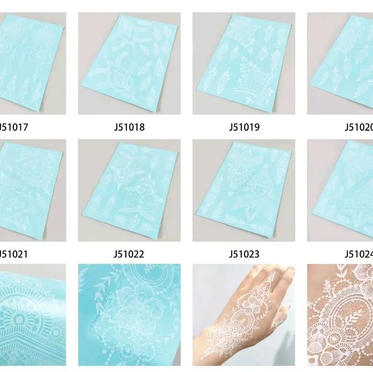 [READY STOCK] WHITE HENNA TATTOO STICKER WITH GLITTER (000059151)
