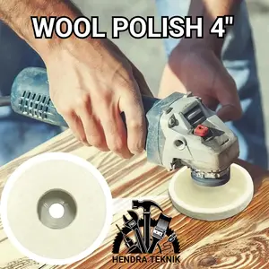 WOOL POLISH 4 IN PUTIH GRINDA WOOL DISC POLES STAINLESS BESI 4 INCI PUTIH NON WOVEN MURAH Car
