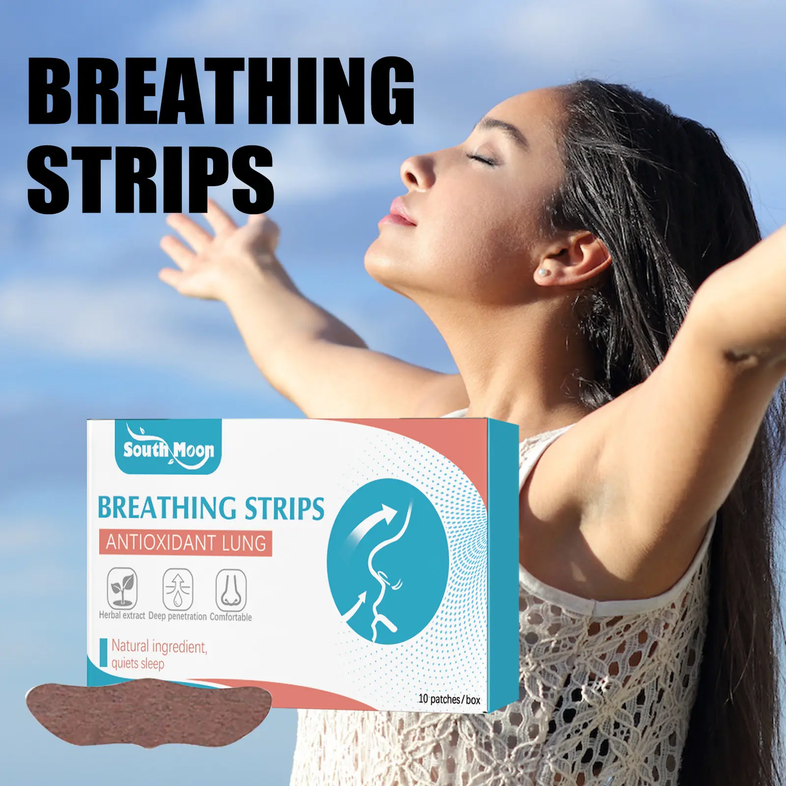 South Moon Strip Hidung Bernapas Perawatan Tidur Hentikan Mendengkur Strip Hidung Bernapas Perawatan Hidung Cleaning gurah hidung lendir
