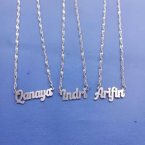 Kalung Nama Anak Titanium/Stainless Steel Anti Karat Bisa Dibawa Mandi Ukiran Rapih dan Tidak Tajam untuk Kids