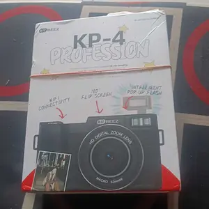 【Kitbeez KP-4 flash sale】 Kamera Digital 5K WiFi 75MP dengan Zoom Digital 18X, Layar Putar 180°, Flash Intelligent Muncul Otomatis untuk Selfie & Pembuatan Vlog