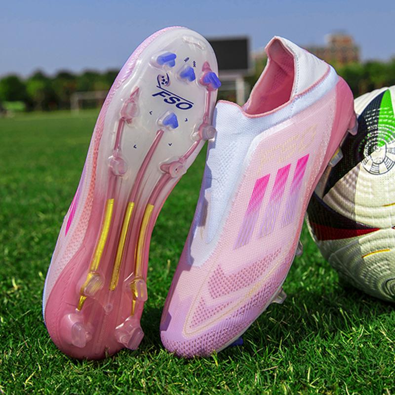  Giày Bóng Đá T59-2025 Mới Không Dây Màu Hồng Dành Cho Nam Và Nữ Thiết Kế F50 Liền Mạch Thích Hợp Cho Các Hoạt Động Ngoài Trời Ngoại Cỡ 35 Đến 45 Có Đinh Giày Bóng Đá 