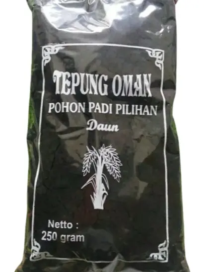 Tepung Oman Abu Merang Sekam Pewarna Alami 250 Gram Tepung Merang Pewarna Hitam Makanan