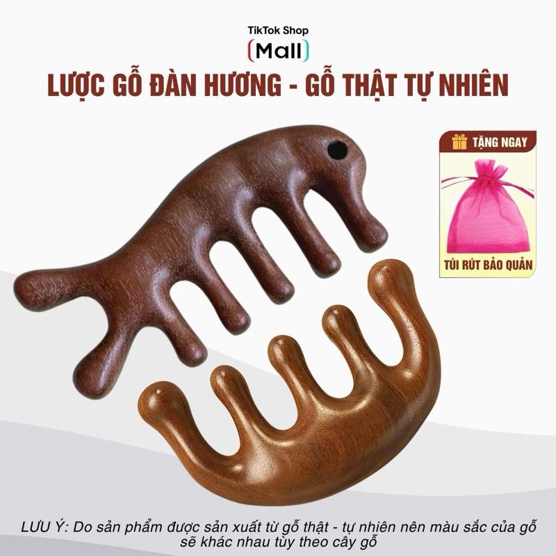 Lược Gỗ Đàn Hương Massage Da Đầu, Dưỡng Sinh, Hỗ Trợ Cải Thiện Tuần Hoàn Máu - Dùng Cho Nam Nữ