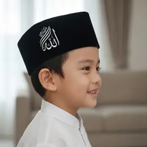 Peci Songkok Hitam Model AC Sablon Kaligrafi