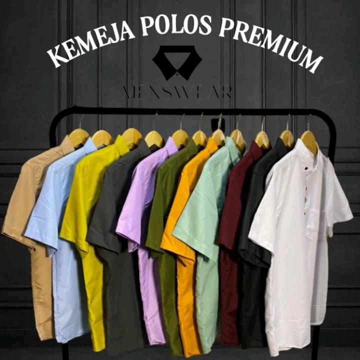 MENSWEAR KEMEJA POLOS PRIA LENGAN PENDEK WARNA LENGKAP BAHAN KATUN POOPLIN/SIZE M-XXXL/BB 35-95KG) 0