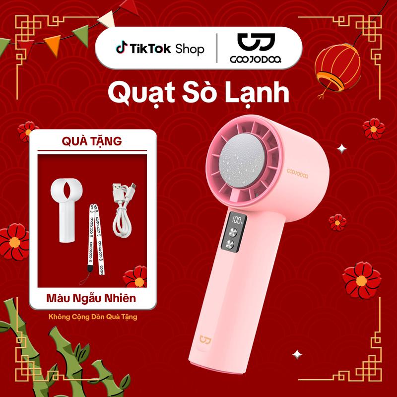  【GOOJODOQ*vlog Quạt GOOJODOQ phiên bản 2025  tặng ốp  100 tốc độ gió có thể điều chỉnh màn hình kỹ thuật số cầm tay Làm lạnh và nén đá Phụ Kiện 