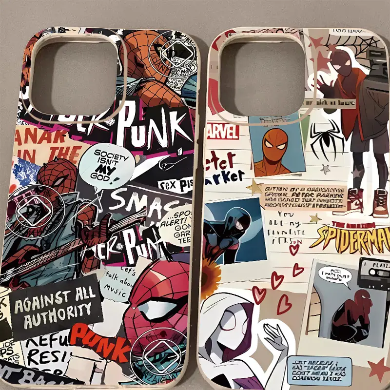 Ốp lưngiPhone silicon mềm, ốp lưng chống sốc, phim hoạt hình Love Spider Anime, phong cách dễ thương, tương thích iphone 11 12 pro max 13 14 15pro max 7 plus 11 pro max xr xs max Pro Plus 11 Max XR 12 pro 7 / 8 /S Plus / 8