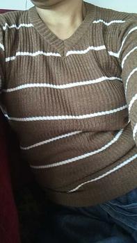 Product Review of Blouse Rajut Salur Polet Krah V Tangan Panjang Casual Motif Garis Stripe Wanita Atasan Top Basic from z**a 0