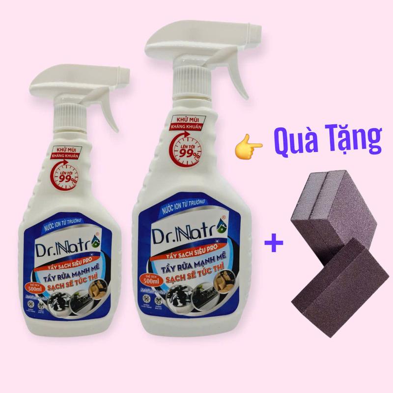 Combo 2 chai Chất tẩy đa năng Dr Natro nước tẩy đa năng 500ml làm sạch không gây dị ứng nước tẩy bồn cầu giấy bạc tay nước lau bếp nu octay rua nhà vệ sinh