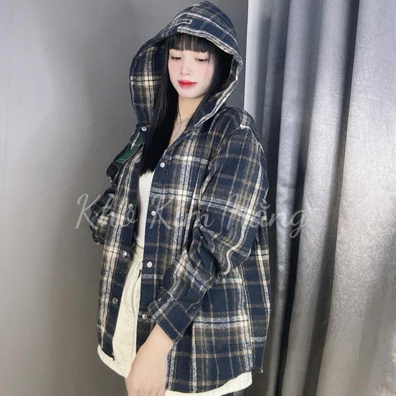 HÀNG LOẠI 1 Áo Khoác Sơ Mi Dạ Kẻ Chống Nắng Chất Dày Dặn Mặc 4 Mùa From Rộng 13kg- 80kg Nam + Nữ áo khoác kẻ sọc