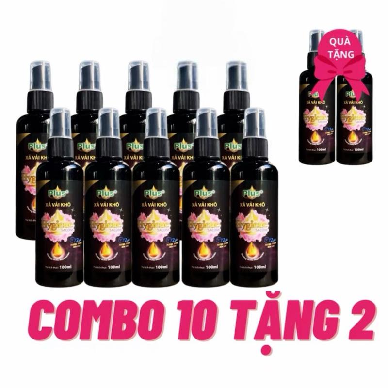  【Bán sỉ Combo 10 chai TẶNG 2 CHAI   Nước xả vải khô Hygiene giữ hương thơm lâu trên quần áo + vải + dạng xịt - Dung tích 100ml 