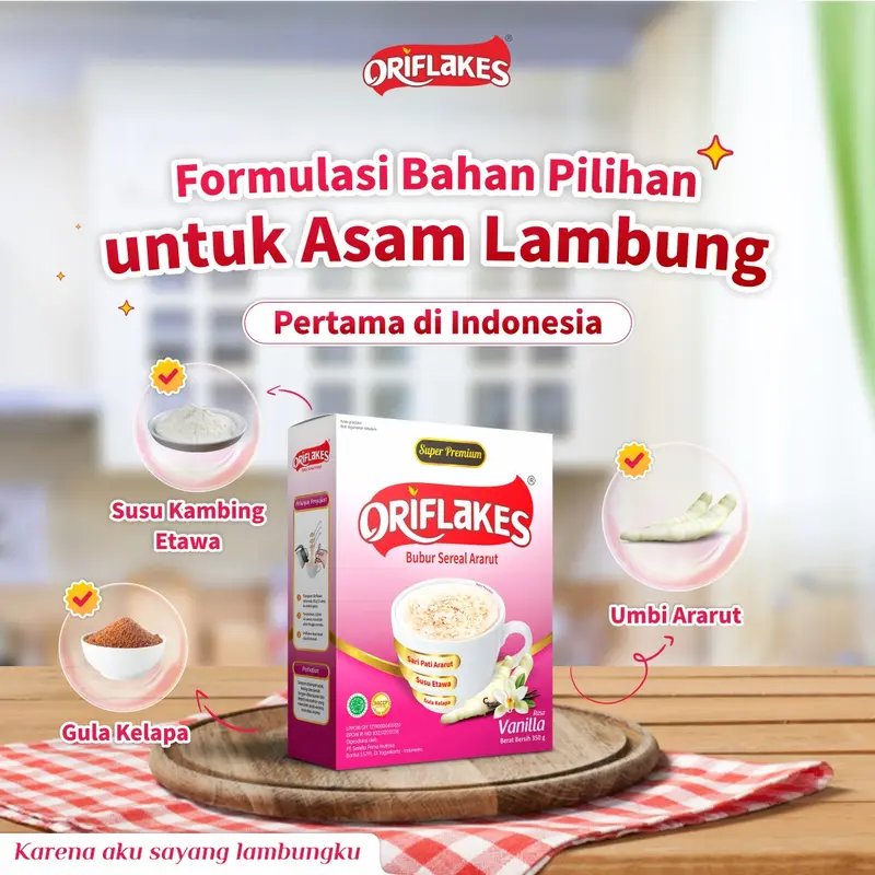 Oriflakes Sereal Umbi Garut 350 gram Rasa Original 3