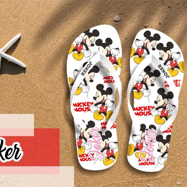 Sandal Distro Wanita Sandal Jepit Mickey Printing