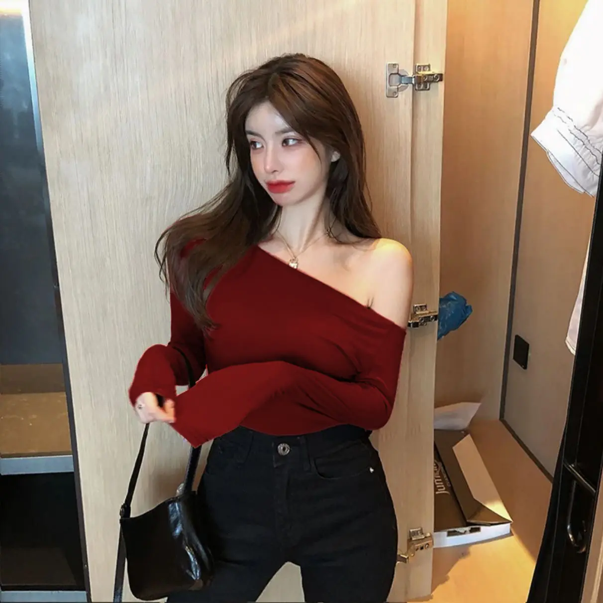 Crop Top One Shoulder Wanita