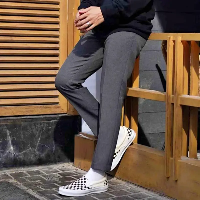 CELANA PANJANG BAHAN PRIA SLIMFIT Formal Hitam Kerja