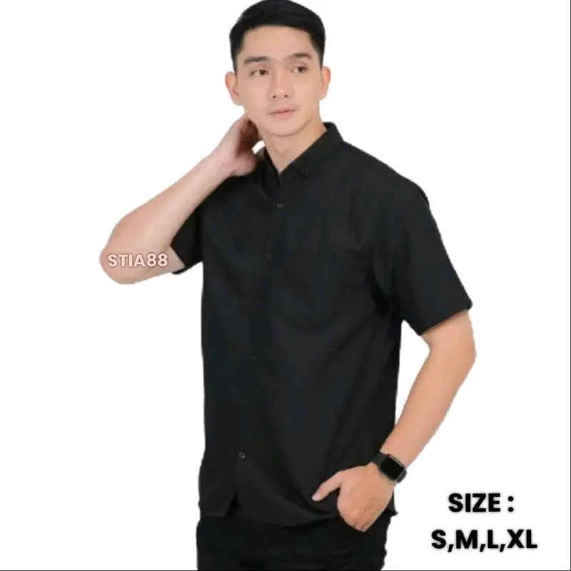 Kemeja abu abu pria Kemeja abu tua pria Kemeja abu tua cowok Kemeja abu abu laki laki Kemeja abu pria lengan pendek Kemeja abu pendek Kemeja polos abu pria Kemeja abu pendek cowok Distro Slim Fit Slimfit Casual fitted shirt 4